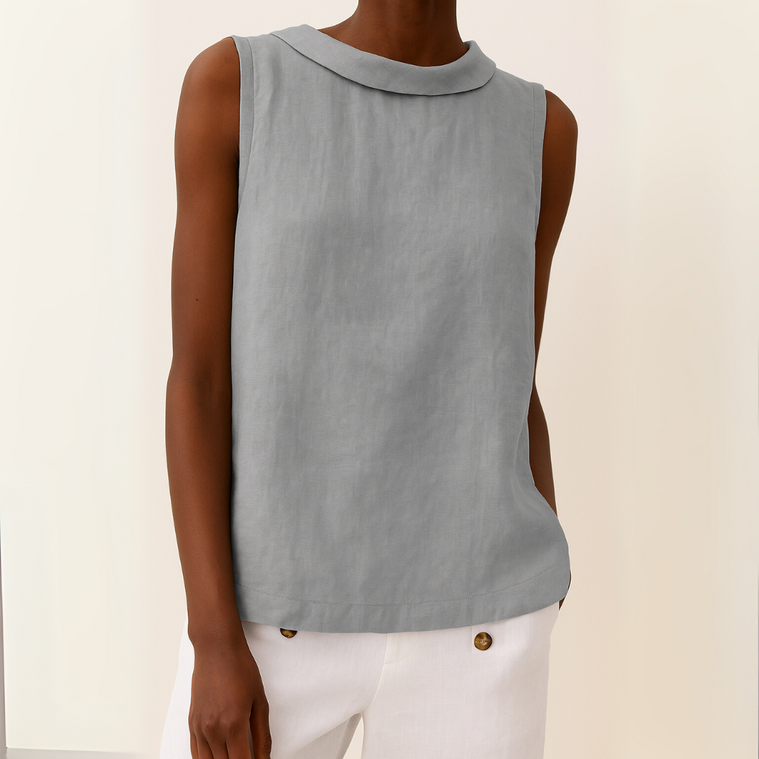 Sleeveless Collared Top