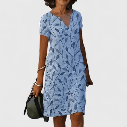 V-Neck Patterned Dress
