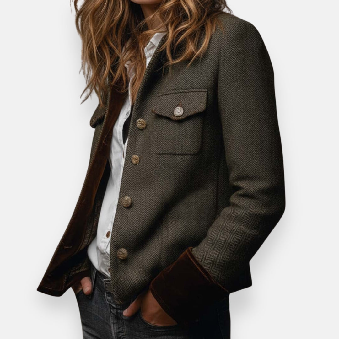Women's Stand Collar Long Sleeve Jacket