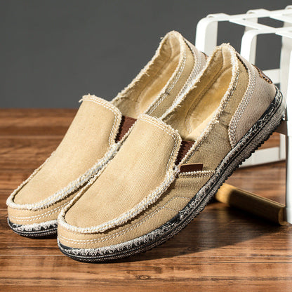Men's Slip-On Distressed Canvas Loafers