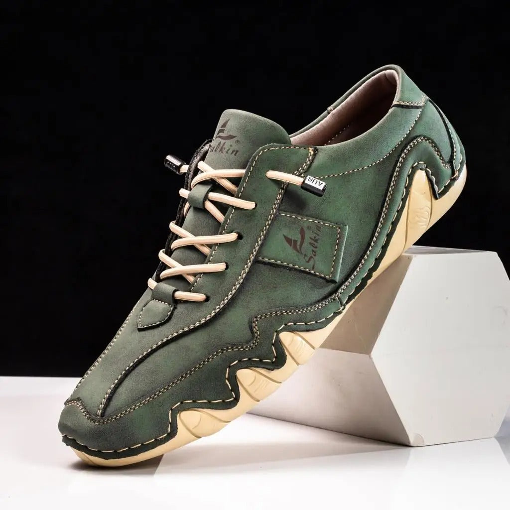 Lace Up Contrast Stitch Low Top Textured Sole Shoes