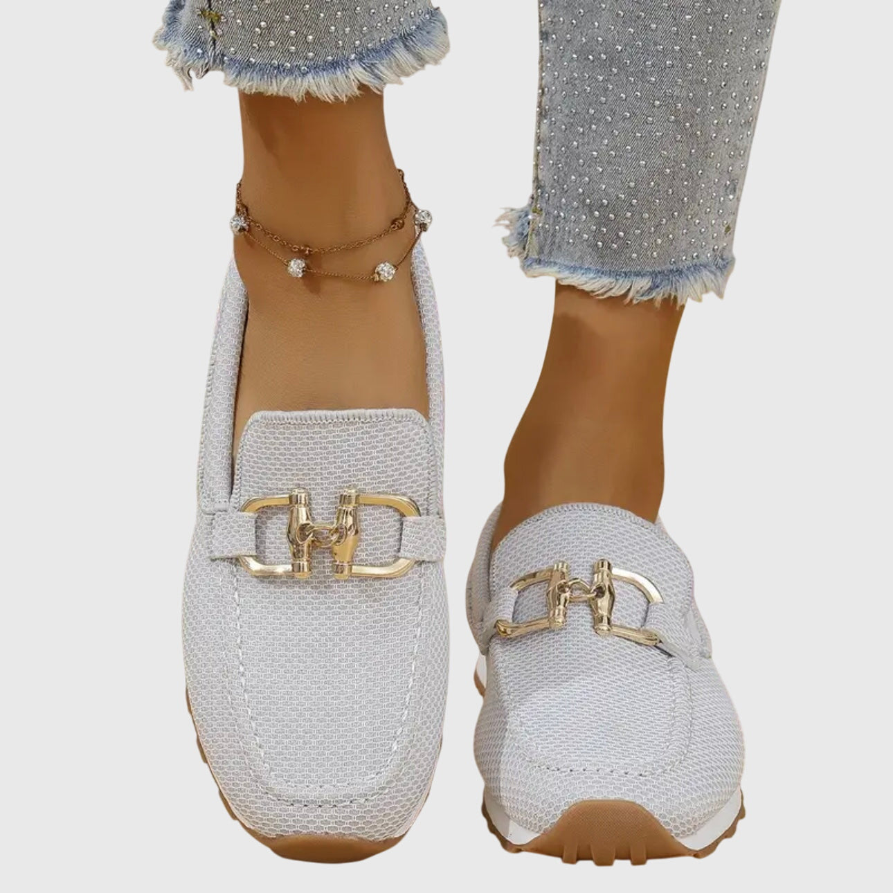 Low Heel Slip On Textured Loafer
