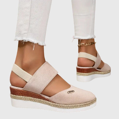 Braided Layered Elevated Strapped Closed Round Sandals