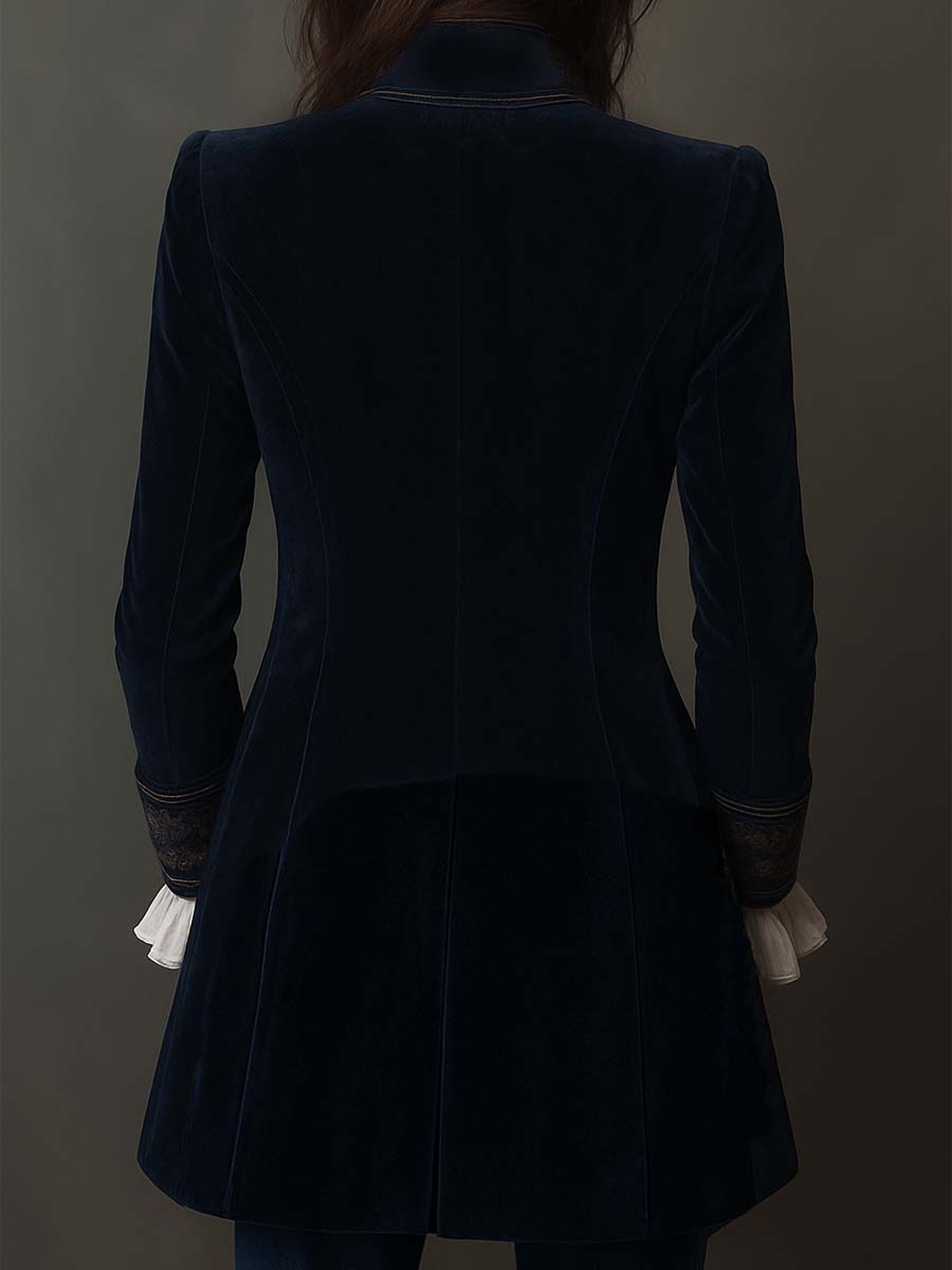 Women's Embroidered Tailored Fit Long Sleeve Blazer Jacket