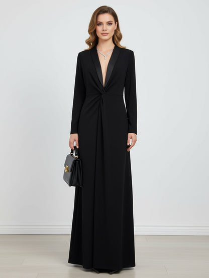 Shawl Knot Front Maxi Dress
