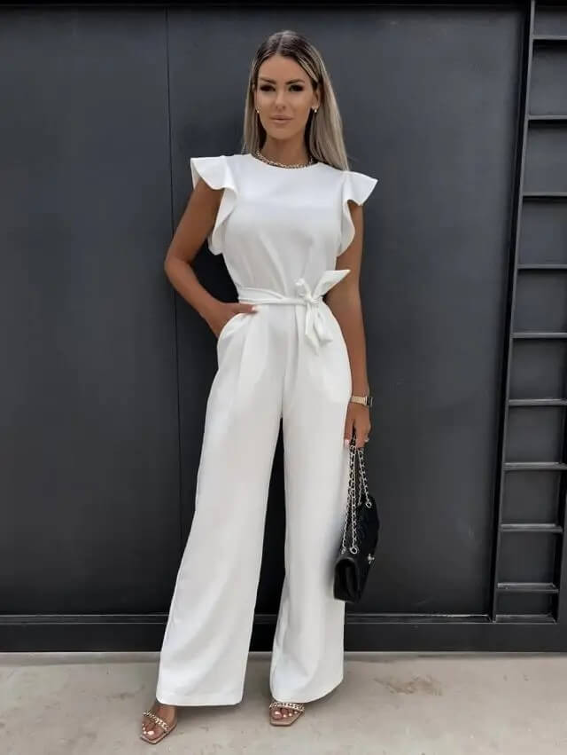 Belted Wide Leg Jumpsuit