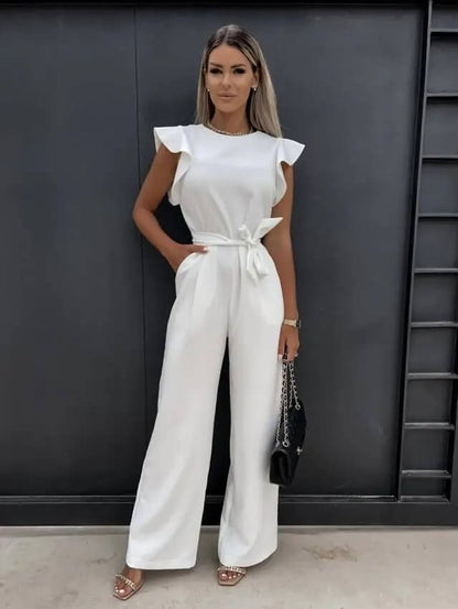 Belted Wide Leg Jumpsuit