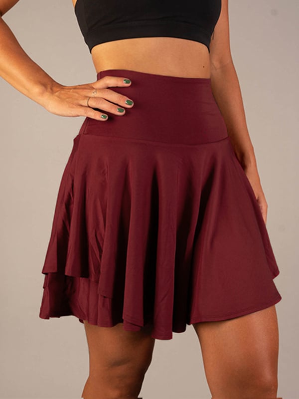 Layered Flared Short Gathered Skirt