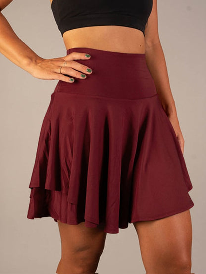 Layered Flared Short Gathered Skirt