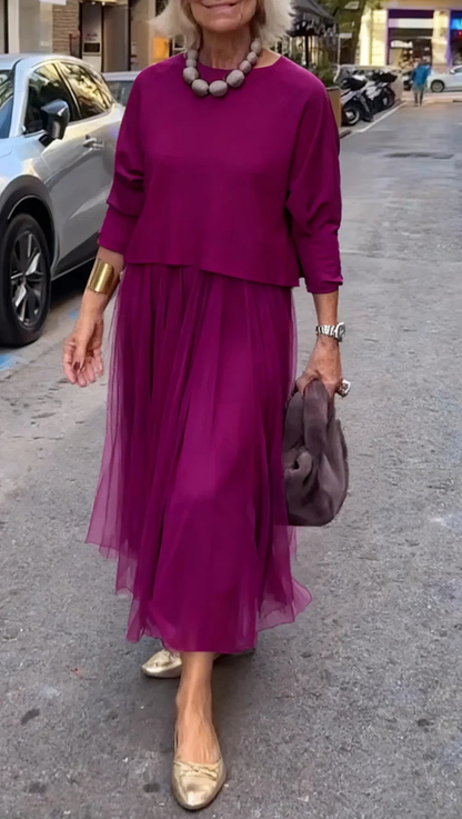 Round Neck Paneled Dress