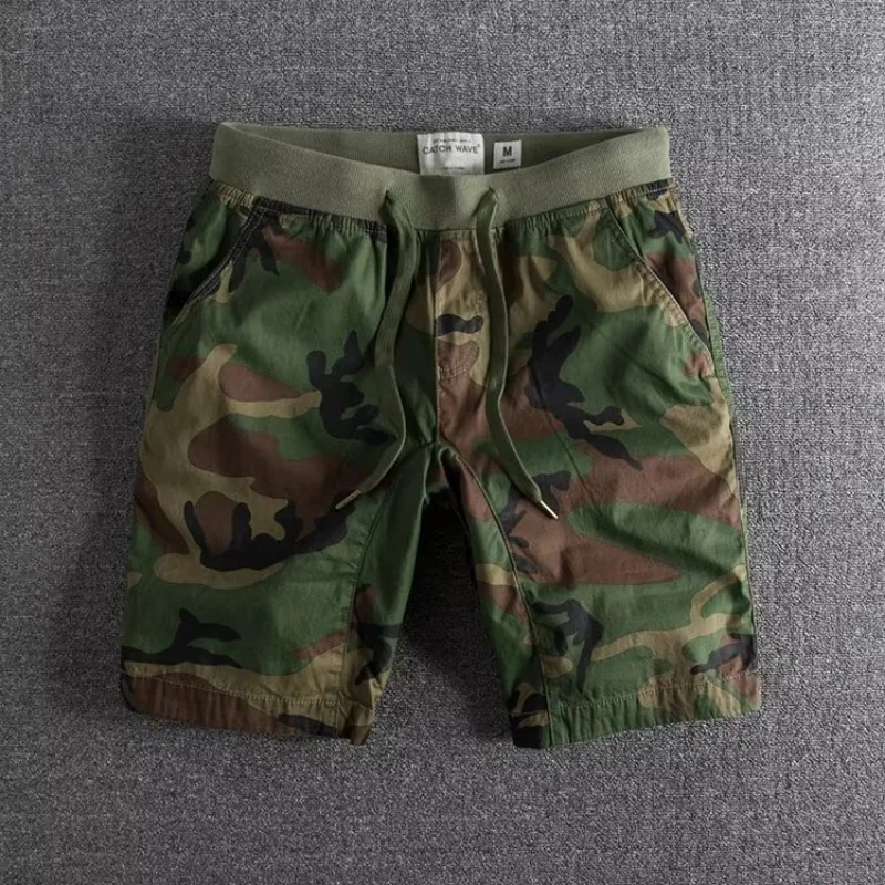 Drawstring Elastic Waist Pocketed Shorts