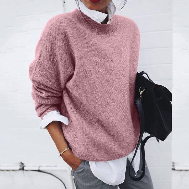 Women's Mock Neck Long Sleeve Oversized Jumper