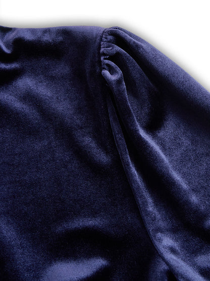 Round Neck Puff Sleeve A Line Dress