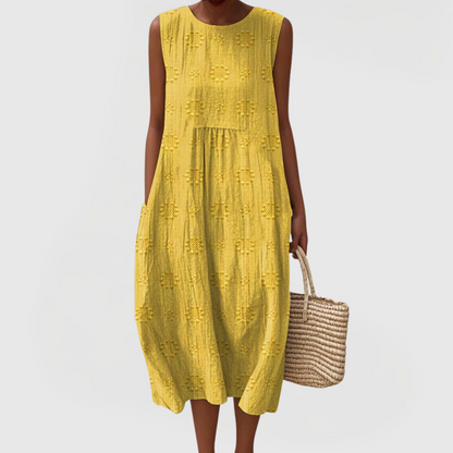 Round Neck Sleeveless Midi Dress