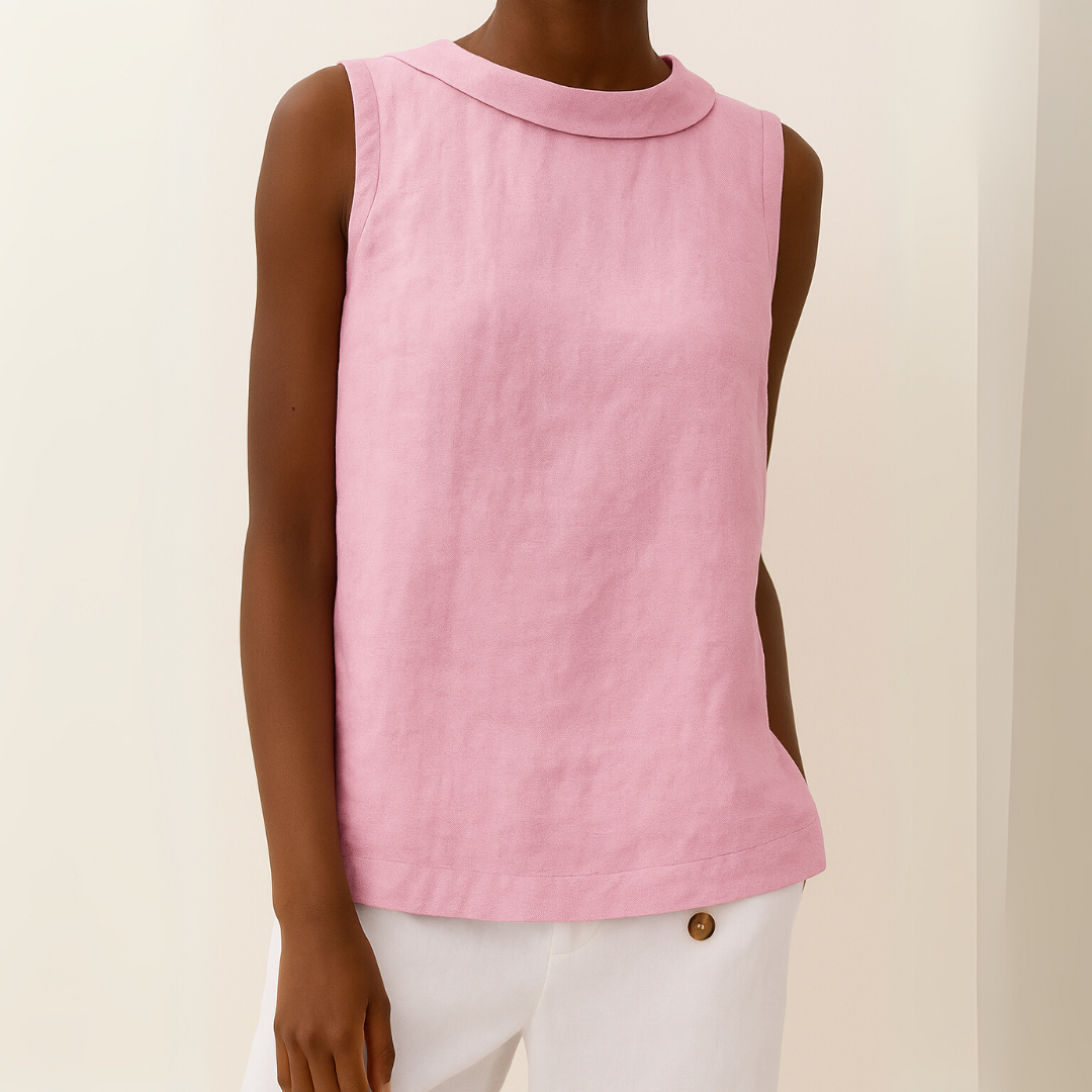 Sleeveless Collared Top