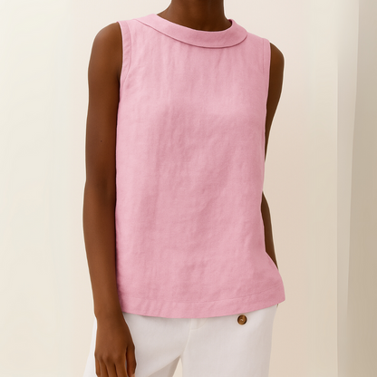 Sleeveless Collared Top