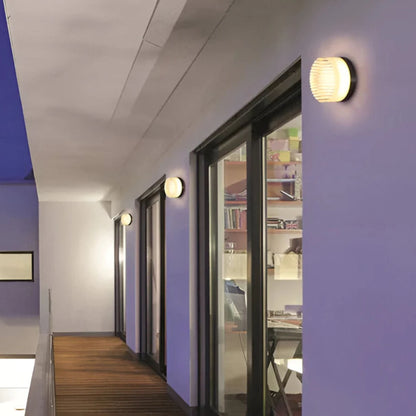 Ribbed Circular Wall Light