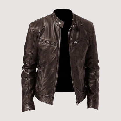 Zipped Paneled Fitted Banded Pocketed Jacket