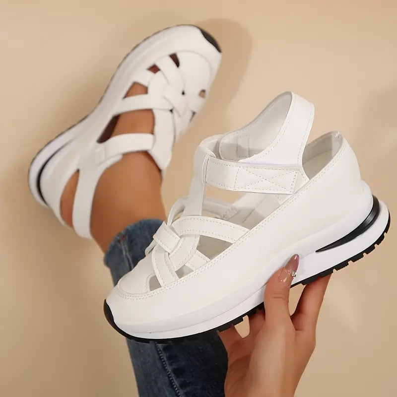 Cut Out Strappy Platform Sole Open Side Sandals