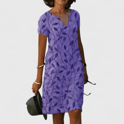 V-Neck Patterned Dress