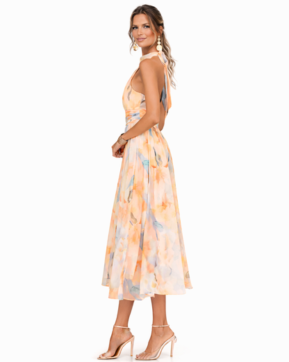 Pleated Midi Dress