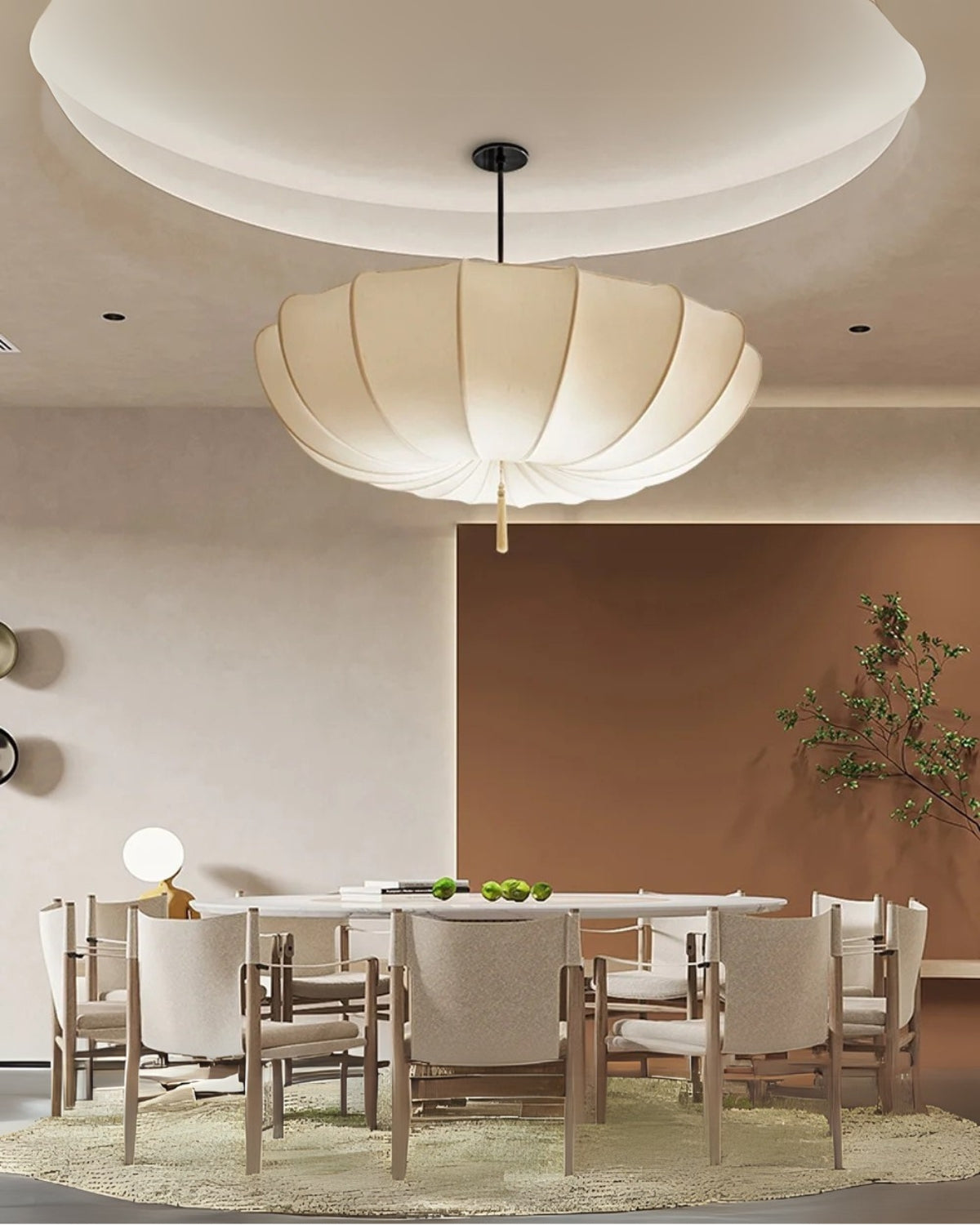 Scalloped Umbrella Silhouette Pendant Lamp