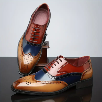 Pointed Toe Lace Up Brogue Shoes