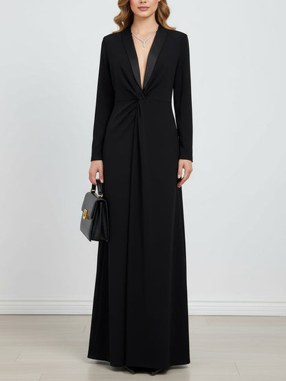 Shawl Knot Front Maxi Dress