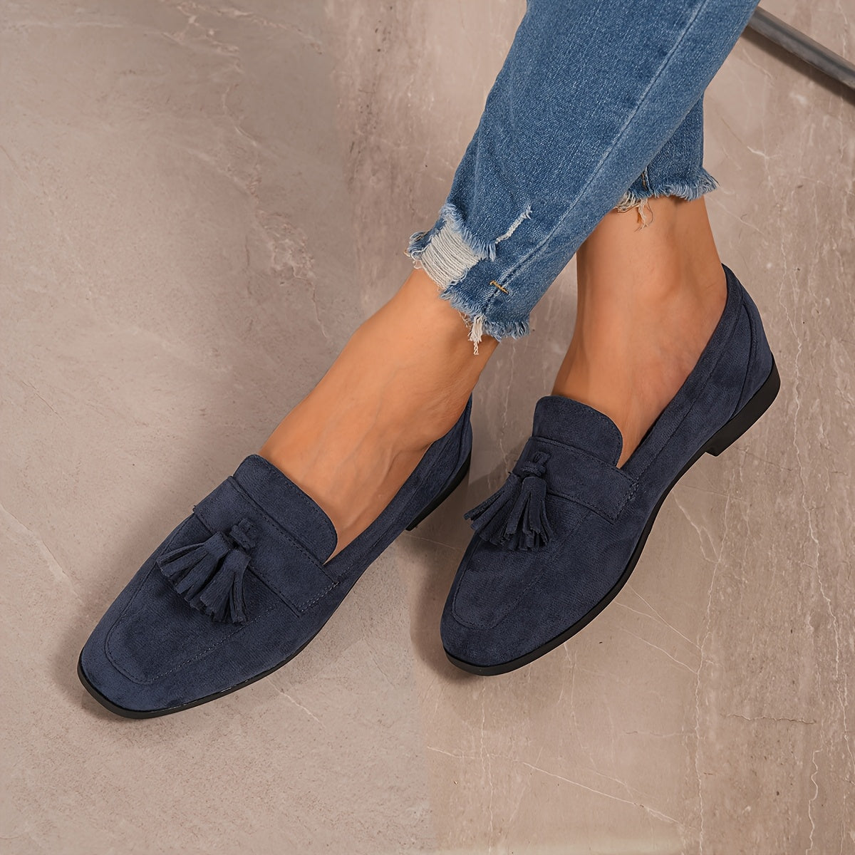 Women's Tasselled Round Toe Flat Loafers