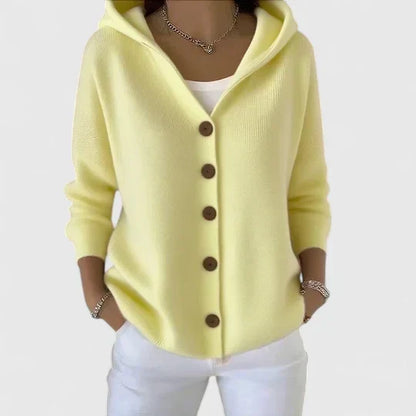 Women's Long Hooded Button Front Cardigan with Pockets