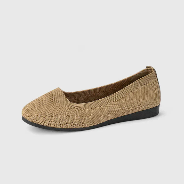 Rounded Toe Slip On Mesh Flat Shoes