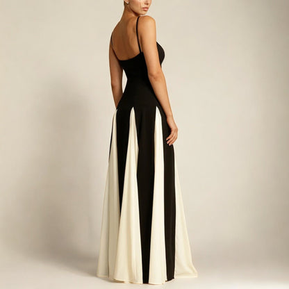 Spaghetti Strap Sleeveless Paneled Godet Dress
