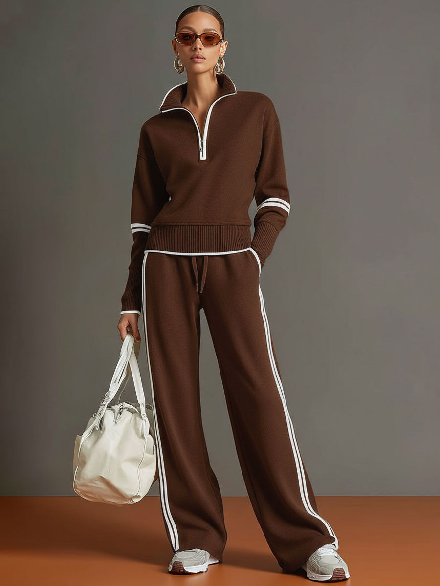 Banded Cuffed Dropped Slouchy Straight Set
