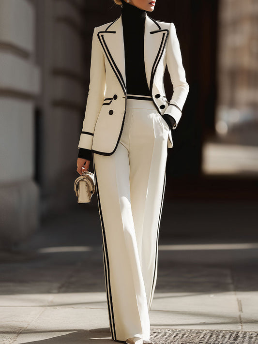Double Breasted Tapered Creased Longline Set
