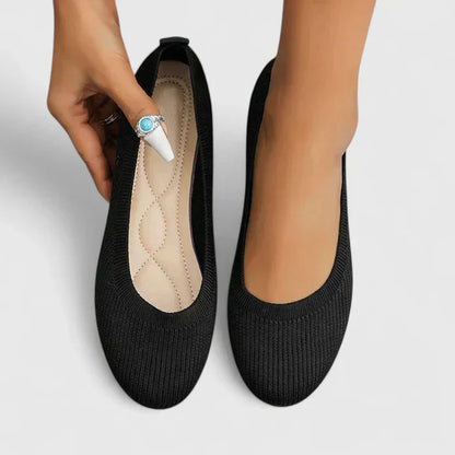 Rounded Toe Slip On Mesh Flat Shoes