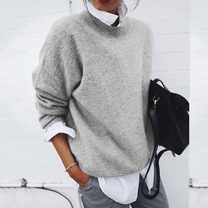 Women's Mock Neck Long Sleeve Oversized Jumper