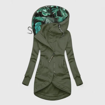 Women's Hooded Zip-Up Jacket with Pockets