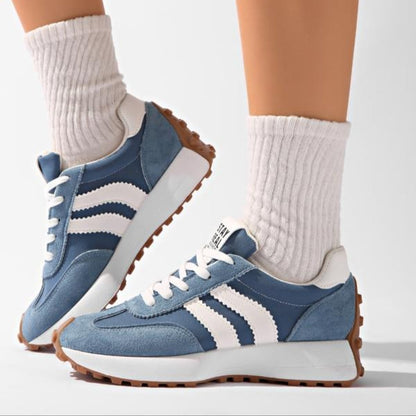 Low Top Textured Paneled Lace Up Sneakers