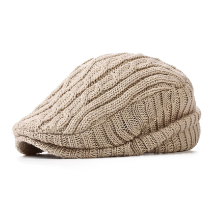Cable Knitted Textured Flat Cap