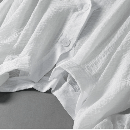 Crinkled Oversized Drop Shoulder Elastic Blouses