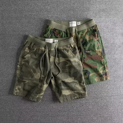 Drawstring Elastic Waist Pocketed Shorts