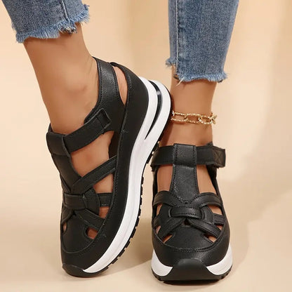 Cut Out Strappy Platform Sole Open Side Sandals