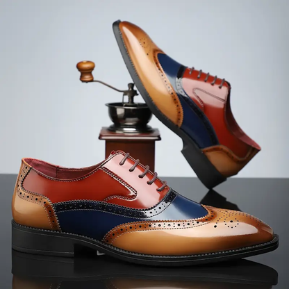 Pointed Toe Lace Up Brogue Shoes