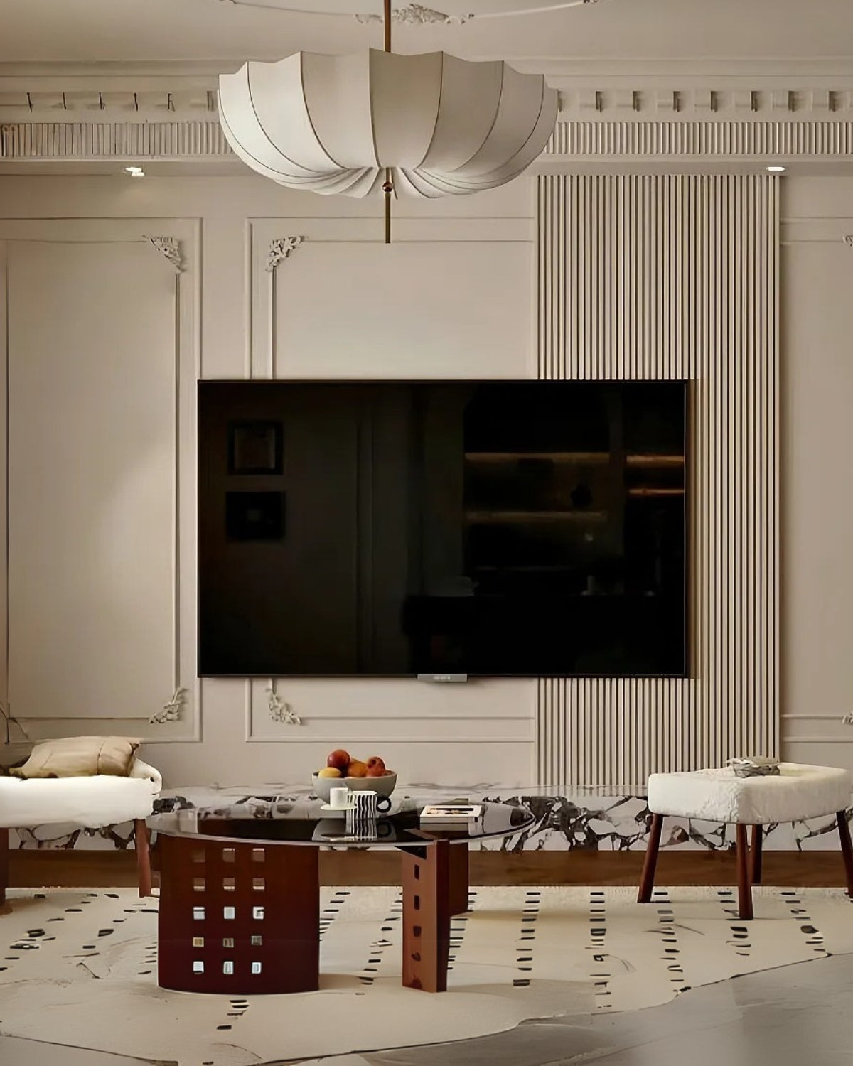 Scalloped Umbrella Silhouette Pendant Lamp