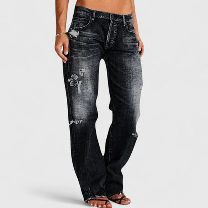 Frayed Loose Jeans