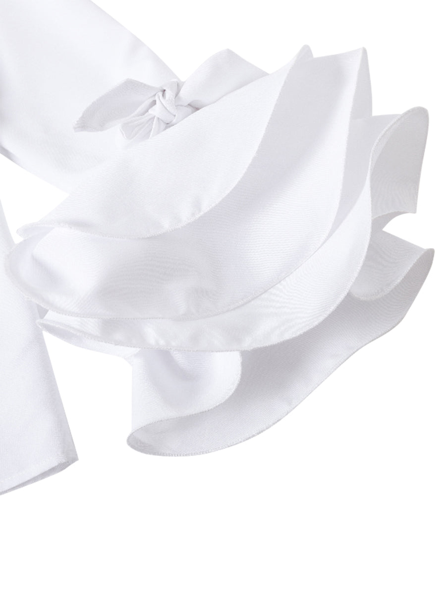 Tiered Ruffle Cuff Button Up Blouse