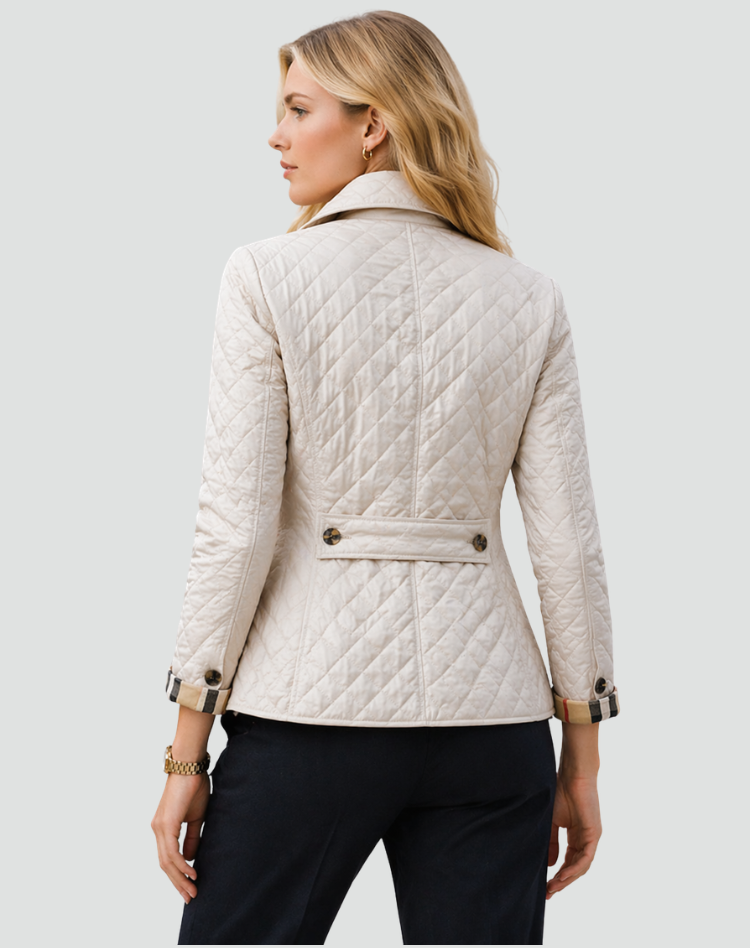 Collared Quilted Regular Fit Jacket For Women