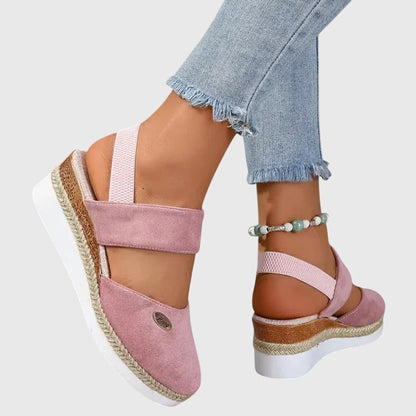 Braided Layered Elevated Strapped Closed Round Sandals