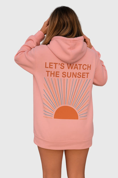 Graphic Print Zip-Up Hoodie Jacket For Women