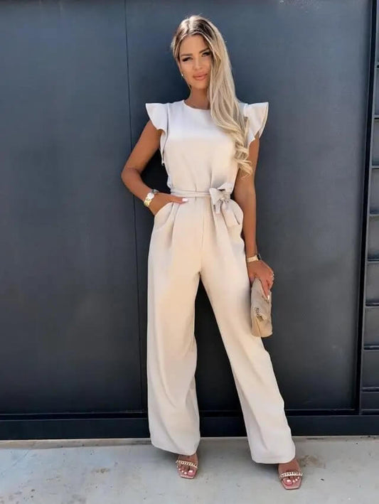 Belted Wide Leg Jumpsuit